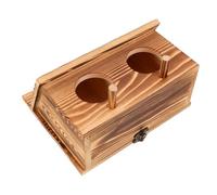 LOORGVEL Parrot Breeding Box Solid Wood Double Nesting House for Cockatiel Conure Outdoor Weatherproof Bird House Compact Wooden Egg Laying Box for Garden