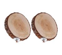 LOORGVEL Parrot Wood Platform Perch 2Pcs Round Natural Wooden Stand Splinter-Free Surface for Small Birds Like Sparrow Budgie Cage