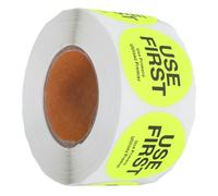 LOORGVEL Permanent Adhesive Food Storage Labels Yellow Fluorescent Stickers for Restaurant Inventory Control Food Dating and Canning Strong Adhesion for Kitchen Containers and Take-Out Use