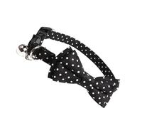 LOORGVEL Pet Bow Tie Collar with Bell Black Felt Pet Dog Collar Adjustable Neck Chain for Cats and Puppies Cute Polka Dot Bowknot Accessory