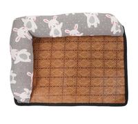 LOORGVEL Pet Cooling Bed Non-slip Dog Bed Rattan Mat Nest with Anti-bite Double-sided Pillow s Size for Summer Use