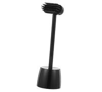 LOORGVEL Pet Massage Brush for Dogs and Cats Multi Function Grooming and Claw Care Tool Self Grooming Cat Cleaning Brush for Hair Removal and Relaxation Wet and Dry Use Black