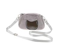 LOORGVEL Pet Out Bag Portable Hamster Carrier Small Pet Carrier Bag Grey Diamond Fleece