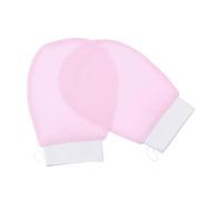 LOORGVEL Pink Exfoliating Bath Gloves for Women Deep Cleansing Body Scrub Mitts for Smooth Soft Skin Lightweight and Portable Suitable for Arms Legs Chest and
