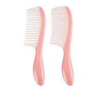 LOORGVEL Plastic Hair Comb Set 2Pcs Fine and Wide Tooth Large Size Pink for Detangling and Curling Suitable for Thick Hair