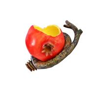 LOORGVEL Plastic Parrot Feeding Bowl with Flat Base and Hook Tree Branch Simulation Design Cage-mounted Fruit Food Container for Pet Birds Easy to Clean Red Bird Cage Accessory