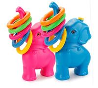 LOORGVEL Plastic Ring Toss for Blue Elephant Style with Rings Hand Eye Coordination Game for Indoor Outdoor Party and Garden Play