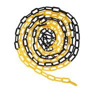 LOORGVEL Plastic Safety Barrier Chain 6mm Yellow Black Lightweight Plastic Chain Link 25m Portable Construction Site Crowd Control Parking Lot Queue Line Barricade