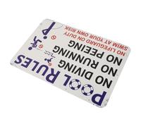 LOORGVEL Pool Rules Sign Durable Metal Swimming Pool Warning Sign for Safety Decor Easy Installation for Outdoor Indoor Use