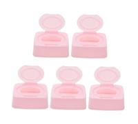 LOORGVEL Portable Baby Wipes Dispenser 5pcs with Flip Top Convenience and Child Friendly Appearance, Universal Compatibility Pp Wipe Tissue Storage Case for Car on The Go