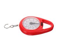 LOORGVEL Portable Mini Spring Balance Scale with Hook Capacity Lightweight Travel Luggage and Fishing Hanging Weighing Tool Red Compact Mechanical Handheld Scale for Versatile Use