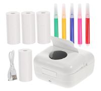 LOORGVEL Portable Mini Thermal Printer with Built in Battery Wireless Pocket Printing Machine for Students Labels Photos Notes and Wrong Question Printing Includes Color Pens Paper