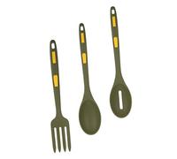 LOORGVEL Portable Silicone Pasta Fork Set Cooking Spoon Slotted Spoon and Spaghetti Fork for Kitchen Camping Restaurants Hotels Lightweight Space-Saving Safe Premium Silicone Utensils