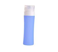 LOORGVEL Portable Silicone Travel Bottle Refillable Lotion Container for Toiletries Food Grade Safe Wide Mouth Squeeze Dispenser with Flow Leak Resistant Blue Travel Toiletry Liquid Holder