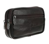 LOORGVEL Pu Leather Tactical Phone Waist Pouch with Phone Stand for Men Multi-Functional Tool Belt Bag for Hiking Camping Rescue 17cm x 11cm