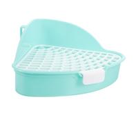 LOORGVEL Rabbit Potty Trainer Triangle Corner Plastic Litter Box Small Pet Toilet for Bunny Guinea Pig Hamster Cage Supplies Blue