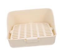 LOORGVEL Rabbit Toilet Litter Box Plastic Corner Potty Trainer Tray with Removable Pan White for Small Pets and Rabbit Cage Training