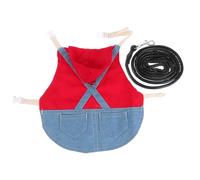 LOORGVEL Rabbit Traction Rope Harness with Extra-long Leash for Outdoor Walking Cute Bunny Costume Pet Clothes Accessory for Holland Lop and Dwarf Rabbits Red