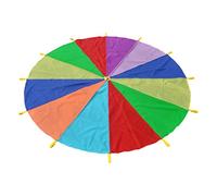 LOORGVEL Rainbow Parachute Play Diameter Outdoor Activity for Group Exercise Birthday Parties and Indoor Fun Design Vibrant Colors
