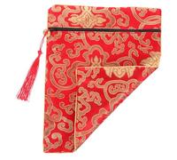 LOORGVEL Red Brocade Buddhist Scriptures Cloth Bag Fabric Bible Storage Organizer with Spacious Interior and Convenient Handle Multipurpose Document and Book Pouch for Carrying and