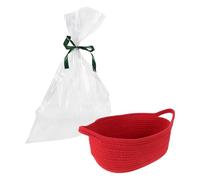 LOORGVEL Red Lightweight and Portable Design for Baby First Birthday Woven Basket Birthday Present with Cotton Cloth Material Includes Bag and Ribbon for Home Use
