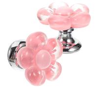 LOORGVEL Resin Flower Shaped Toilet Flush Button 2Pcs Easy to Install Push Button for Bathroom Toilet Tank Flushing