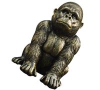 LOORGVEL Resin Gorilla Sculpture Decor, Realistic Black Home Ornament