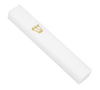 LOORGVEL Resin Mezuzah Case for Scroll Jewish Door Decoration White Home Ornament with Installation Tools Weather Resistant Religious Judaica for House Blessing