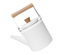 LOORGVEL Retro Enamel Tea Kettle with Wooden Handle Capacity Teapot for Home Heating and Boiling Water Vintage Safe Stovetop Teakettle for Tea Brewing and Relaxation