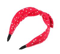 LOORGVEL Retro Red Hairband for Women with Large Bowknot Bunny Ears Fabric Headband for Makeup and Face Washing Comfortable Fit Hair Bands with Bows Party Accessories for Year Eve