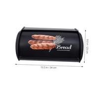 LOORGVEL Retro Style Bread Box Kitchen Food Holder Snack Container Black Storage for Homemade Bread and Daily Necessities Organiser for Countertop and Bakery Use