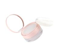 LOORGVEL Reusable Cosmetic Powder Case with Mirror and Plant Fiber Puff, 15g Elastic Loose Powder Box for Home Makeup Storage and Travel Use