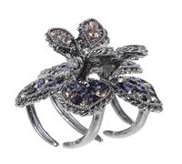 LOORGVEL Rhinestone Embellished High Ponytail Holder Hair Clip for Women Medium Black Clamp Hair Accessory for Secure Stylish Buns and Elegant Hairstyles