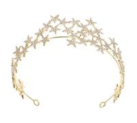 LOORGVEL Rhinestone Pentagram Star Hairband Crown Tiara Headpiece for Bride Girl Birthday Wedding Party Hair Accessories