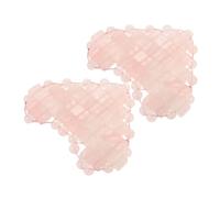LOORGVEL Rose Quartz Eye Mask Pair Heart-shaped Natural Quartz Eye Covers Cooling Facial Stone for Soothing Relief and Spa Use