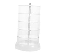 LOORGVEL Rotating Acrylic Desk Organizer Multi-layer Storage Box Clear Display Case for Jewelry Headband Holder Space-saving Transparent Tabletop Storage with Design