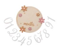 LOORGVEL Rustic Wooden Newborn Monthly Photo Signs with Flower Design, Growth Recording Cards for Key Stage Photography, Shower Photo Props for Newborn Tracking