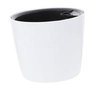 LOORGVEL Self-watering Plastic Plant Pot with Water Level Indicator Round White Planter for Indoor Outdoor Garden Lightweight Foolproof Irrigation System for Flowers Herbs and Bonsai