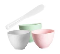 LOORGVEL Silicone Face Mask Mixing Bowls with Large Stick Plastic Modeling Bowls for DIY Mud Masks in Multiple Colors for Skin Care at Home