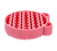 LOORGVEL Silicone Makeup Brush Cleaning Mat with Holder for Ladies Reusable Cosmetic Brush Storage Rack Dual-sided Pad for Deep Cleaning and Drying Pink