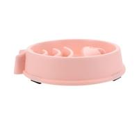LOORGVEL Slow Feeder Bowl for Cats and Dogs Plastic Anti-choke Pet Feeding Dish Easy-clean Pink Slow Eating Training Bowl for Healthy Eating Habits