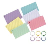 LOORGVEL Small Lined Index Cards Notepad Colors Portable Flash Cards for Office Study Learning Transparent Frosted Cover Binder Rings Included for Easy Organization