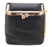 LOORGVEL Small Lipstick Holder with Buckle Lock Mini Portable Lipstick Organizer Bag Textured Black Square Cosmetic Case for Travel and Daily Use Secure Storage for Lip Gloss and Makeup