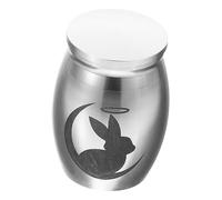 LOORGVEL Small Stainless Steel Pet Urn for Rabbit Ashes Mini Cremation Keepsake with Seal Lid Portable Memorial Container for Small