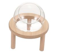 LOORGVEL Small Transparent Glass Hamster Sand Bath Box with Wooden Base Smooth Edges for Safe Bathing and Playing Easy to Clean Sand Bath Container for Small Pets