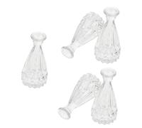 LOORGVEL Small Transparent Glass Vase Wide Mouth Desktop Flower Vase for Aromatherapy Oils Home Decoration Tabletop Elegant Reed Diffuser Bottles