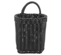LOORGVEL Small Woven Wall Hanging Basket Imitation Rattan Storage Organizer for Kitchen and Bathroom Handcrafted Design Practical Space Saving Rustic Nordic Style Gift