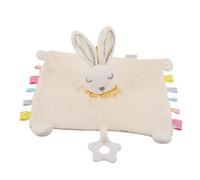 LOORGVEL Soft Baby Pacifying Towel in White Rabbit Shape, Spandex Down Alternative Cotton Material, Newborn Saliva Towel and Appeasing Toy for Comfortable Sleep