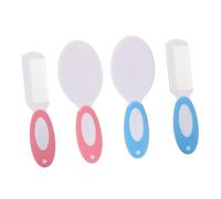 LOORGVEL Soft Bristle Newborn Brush Comb Set for Boys and Ergonomic Handle for Comfortable Grip Gentle Hair Care Kit in Pink and Blue Registry Gift