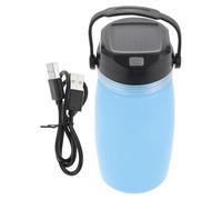 LOORGVEL Solar Rechargeable Kettle for Camping Portable USB Charging Water Boiling Cup Blue for Outdoor Adventures and Hiking Trips